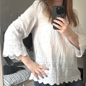 White Long Sleeve Boho Blouse